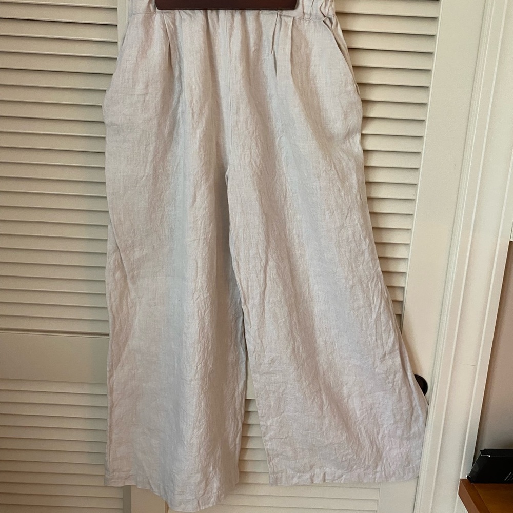 First Rite Women's Wide Leg Linen Pants - Cream